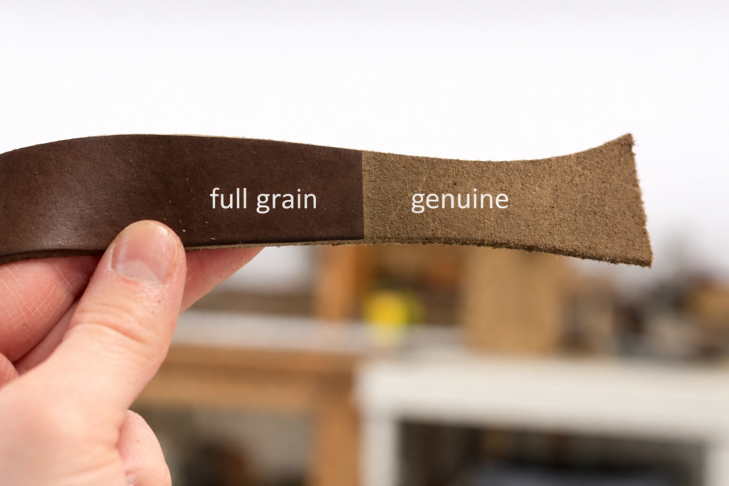 "full grain leather natural texture India Raonero"